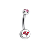 Tampa Bay Buccaneers Pink Swarovski Crystal Classic Style NFL Belly Ring