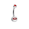 San Francisco 49ers Red Swarovski Crystal Classic Style NFL Belly Ring