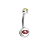 San Francisco 49ers Gold Swarovski Crystal Classic Style NFL Belly Ring