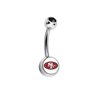 San Francisco 49ers Black Swarovski Crystal Classic Style NFL Belly Ring