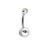 Baltimore Ravens Gold Swarovski Crystal Classic Style NFL Belly Ring