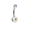 Minnesota Vikings Purple Swarovski Crystal Classic Style NFL Belly Ring