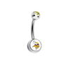 Minnesota Vikings Gold Swarovski Crystal Classic Style NFL Belly Ring