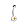 Minnesota Vikings Black Swarovski Crystal Classic Style NFL Belly Ring