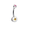 Minnesota Vikings Pink Swarovski Crystal Classic Style NFL Belly Ring