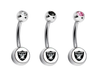 Oakland Raiders Swarovski Crystal Classic Style NFL Belly Ring