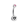 Oakland Raiders Pink Swarovski Crystal Classic Style NFL Belly Ring