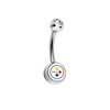 Pittsburgh Steelers Clear Swarovski Crystal Classic Style NFL Belly Ring