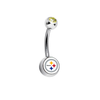 Pittsburgh Steelers Gold Swarovski Crystal Classic Style NFL Belly Ring