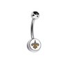 New Orleans Saints Black Swarovski Crystal Classic Style NFL Belly Ring