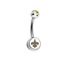New Orleans Saints Gold Swarovski Crystal Classic Style NFL Belly Ring