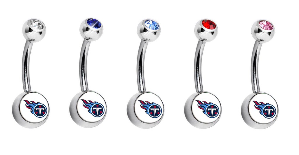 Tennessee Titans Swarovski Crystal Classic Style NFL Belly Ring