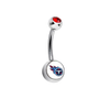 Tennessee Titans Red Swarovski Crystal Classic Style NFL Belly Ring