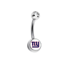 New York Giants Clear Swarovski Crystal Classic Style NFL Belly Ring