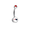 New England Patriots Red Swarovski Crystal Classic Style NFL Belly Ring