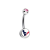 Houston Texans Pink Swarovski Crystal Classic Style NFL Belly Ring