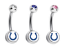 Indianapolis Colts Swarovski Crystal Classic Style NFL Belly Ring