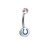 Indianapolis Colts Pink Swarovski Crystal Classic Style NFL Belly Ring