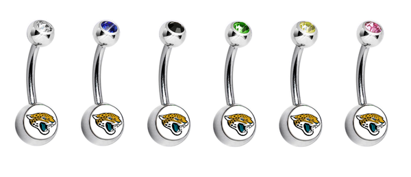 Jacksonville Jaguars Swarovski Crystal Classic Style NFL Belly Ring