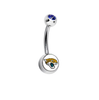 Jacksonville Jaguars Blue Swarovski Crystal Classic Style NFL Belly Ring