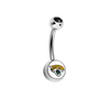 Jacksonville Jaguars Black Swarovski Crystal Classic Style NFL Belly Ring