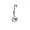 Jacksonville Jaguars Green Swarovski Crystal Classic Style NFL Belly Ring