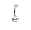 Philadelphia Eagles Clear Swarovski Crystal Classic Style NFL Belly Ring