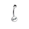 Philadelphia Eagles Black Swarovski Crystal Classic Style NFL Belly Ring