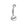 Philadelphia Eagles Pink Swarovski Crystal Classic Style NFL Belly Ring