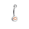 Chicago Bears Clear Swarovski Crystal Classic Style NFL Belly Ring
