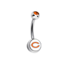Chicago Bears Orange Swarovski Crystal Classic Style NFL Belly Ring