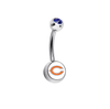 Chicago Bears Blue Swarovski Crystal Classic Style NFL Belly Ring