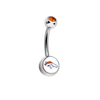 Denver Broncos Orange Swarovski Crystal Classic Style NFL Belly Ring