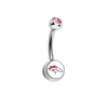 Denver Broncos Pink Swarovski Crystal Classic Style NFL Belly Ring
