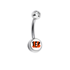 Cincinnati Bengals Clear Swarovski Crystal Classic Style NFL Belly Ring