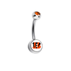 Cincinnati Bengals Orange Swarovski Crystal Classic Style NFL Belly Ring