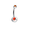 Cleveland Browns Orange Swarovski Crystal Classic Style NFL Belly Ring