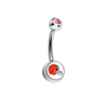 Cleveland Browns Pink Swarovski Crystal Classic Style NFL Belly Ring