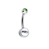 Seattle Seahawks Green Swarovski Crystal Classic Style NFL Belly Ring