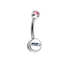 Seattle Seahawks Pink Swarovski Crystal Classic Style NFL Belly Ring