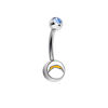 Los Angeles Chargers Light Blue Swarovski Crystal Classic Style NFL Belly Ring