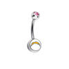 Los Angeles Chargers Pink Swarovski Crystal Classic Style NFL Belly Ring