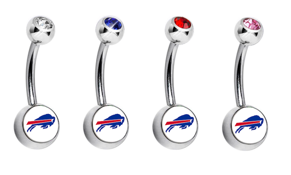 Buffalo Bills Swarovski Crystal Classic Style NFL Belly Ring