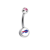 Buffalo Bills Pink Swarovski Crystal Classic Style NFL Belly Ring