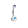 Detroit Lions Blue Swarovski Crystal Classic Style NFL Belly Ring