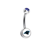 Carolina Panthers Blue Swarovski Crystal Classic Style NFL Belly Ring