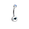 Carolina Panthers Light Blue Swarovski Crystal Classic Style NFL Belly Ring