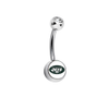 New York Jets Clear Swarovski Crystal Classic Style NFL Belly Ring