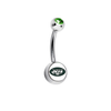 New York Jets Green Swarovski Crystal Classic Style NFL Belly Ring