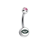 New York Jets Pink Swarovski Crystal Classic Style NFL Belly Ring